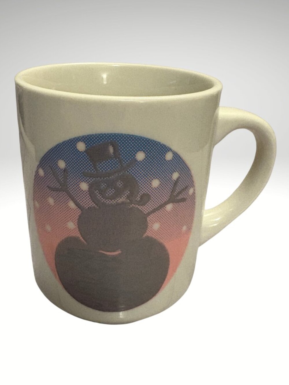 Vintage 1991 Denny's Heat Activated Snowman Christmas Coffee Mug (SKU: 224MI)